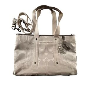 NEW COACH Daisy White Canvas Tote Crossbody Shoulder Bag Purse B1276-F19712 Rare